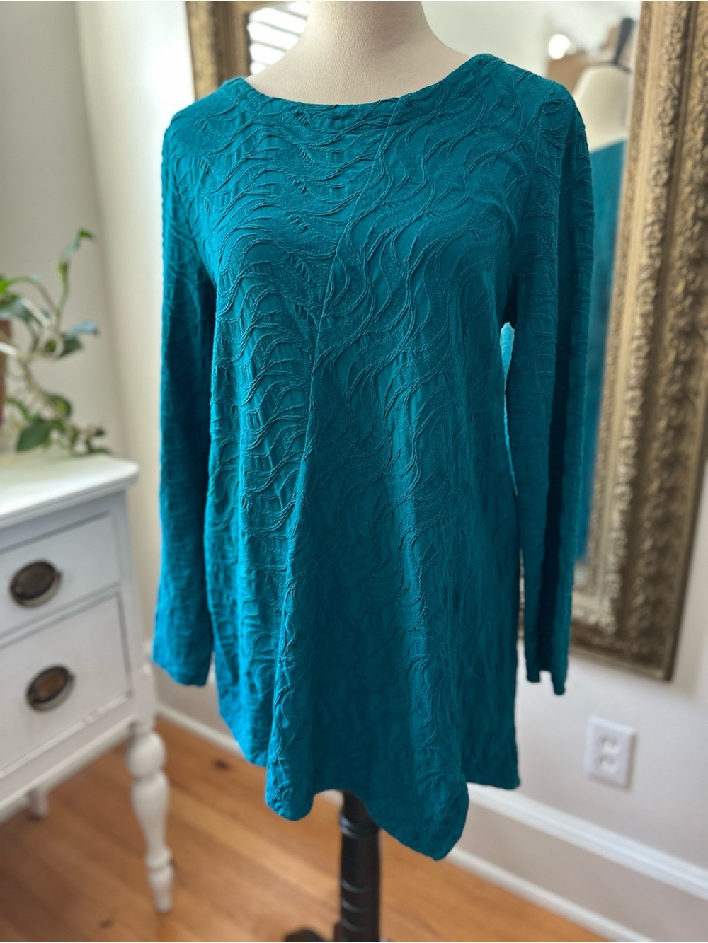 Habitat shirt Lagenlook textured asymmetrical stretch casual comfortable cotton